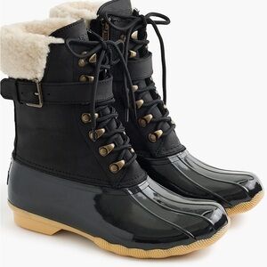 Sperry x J. Crew Topsider Black Winter Boots